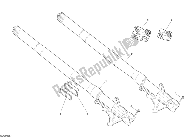 Tutte le parti per il Forcella Anteriore del Ducati Monster S4 RS USA 1000 2008